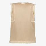 Dames gilet beige met teddy voering