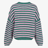 Dames trui gestreept groen/roze/wit