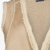 Dames gilet beige met teddy voering