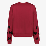 Dames sweater met strikjes bordeauxrood