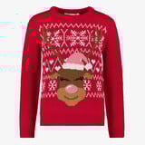 Kinder kersttrui met rendier rood