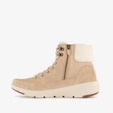 On-the-GO Glacial Wide Fit suède veterboots beige