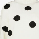 Dames trui wit met zwarte stippen