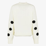 Dames trui wit met zwarte stippen