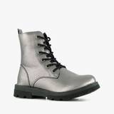 Blue Box metallic meisjes veterboots zilverkleurig