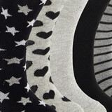5 paar kindersokken met print zwart grijs