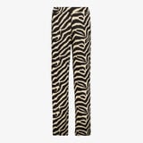 TwoDay wide leg dames broek met zebraprint zwart beige