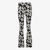 TwoDay flared dames broek met bloemenprint zwart wit