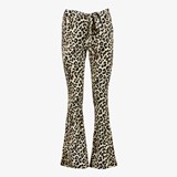 Dames flared broek met luipaardprint