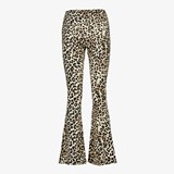 Dames flared broek met luipaardprint