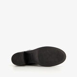 Leren dames enkellaarzen met hak zwart