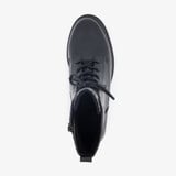 Dames veterboots met luipaardprint zwart