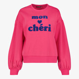 TwoDay dames sweater met blauwe tekstopdruk roze