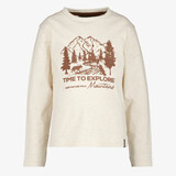 Unsigned jongens shirt met lange mouwen en wolven beige