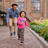 Meisjes sweater met tekst en panterkop roze