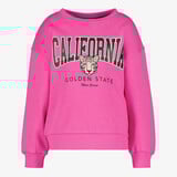 TwoDay meisjes sweater met tekst en panterkop roze