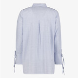 Gestreepte dames blouse strass steentjes blauw