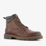 Output leren heren veterboots bruin