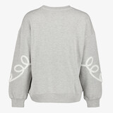 Dames sweater met borduursels grijs wit