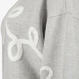 Dames sweater met borduursels grijs wit