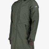 Lange gevoerde dames softshell jas groen