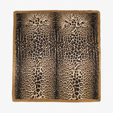 Vierkante dames sjaal met panterprint beige bruin