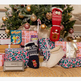 1 paar dames kerst huissokken met rendier rood