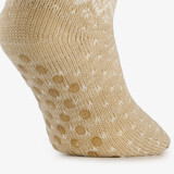 1 paar dames kerst huissokken met wijnglas beige