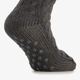 1 paar heren huissokken met antislip grijs