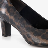 Dames pumps met panter dessin bruin zwart