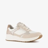 Hush Puppies suede dames sneakers beige wit