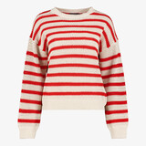 TwoDay gebreide dames trui met strepen wit rood