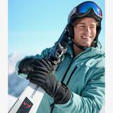 Heren softshell skihandschoenen zwart