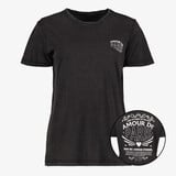 TwoDay dames T-shirt acid wash zwart met backprint