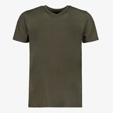 Unsigned heren T-shirt katoen V-hals groen