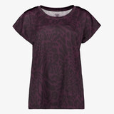 Osaga dames sport T-shirt met luipaardprint aubergine