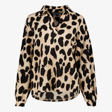 TwoDay dames blouse met panterprint beige zwart