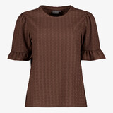 TwoDay dames top met ruches bruin