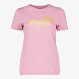 Puma ESS Metallic No. 1 Logo dames sport T-shirt roze