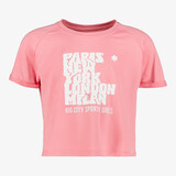 Osaga cropped meisjes sport T-shirt roze