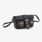 Schoudertas met gespsluiting zwart