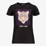 TwoDay meisjes T-shirt met tijgerkop zwart