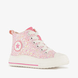 Blue Box hoge meisjes sneakers met glitters roze
