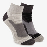 2 paar unisex wandelsokken zwart grijs