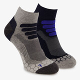 2 paar unisex wandelsokken zwart blauw