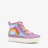 Blue Box meisjes sneakers met glitters en regenboog paars