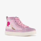 Blue Box hoge meisjes sneakers met glitters en pailletten roze