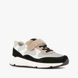 Stap suède jongens sneakers beige zwart