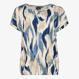 TwoDay dames T-shirt met grafische print blauw beige