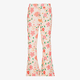 TwoDay flared meisjes broek met bloemenprint lichtroze